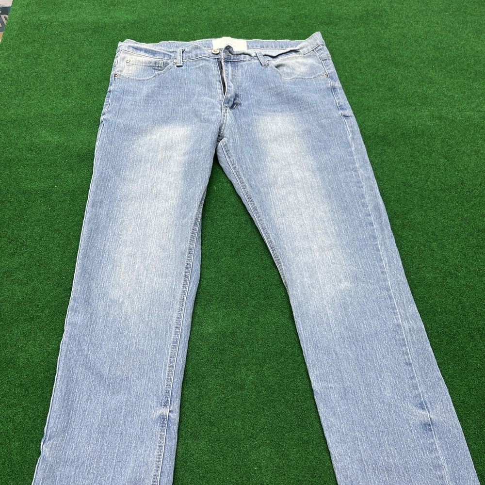 Six Lincoln New York Slim Fit Blue Denim‎ Stretch Jeans Mens Size 36x32